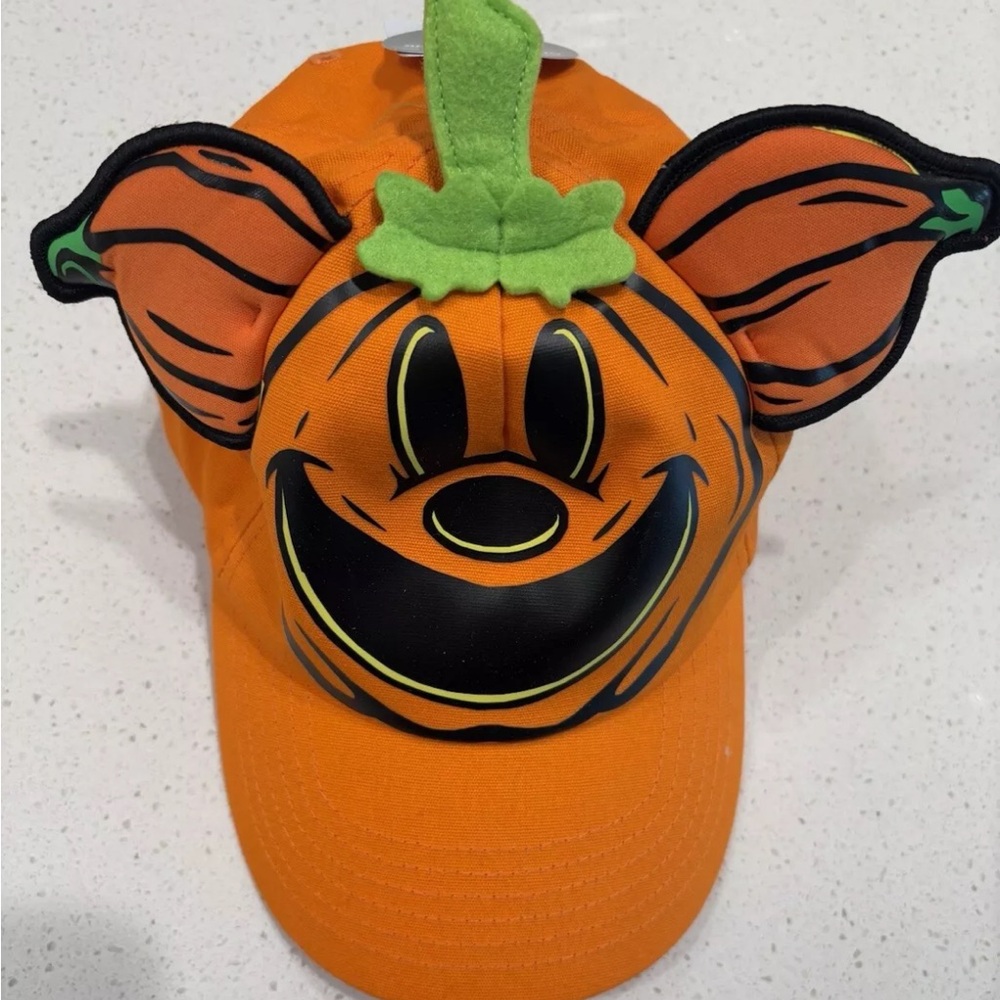 2024 Disney Park Mickey Mouse Ears Orange Pumpkin Glow In Dark Adult Hat Cap 🎃